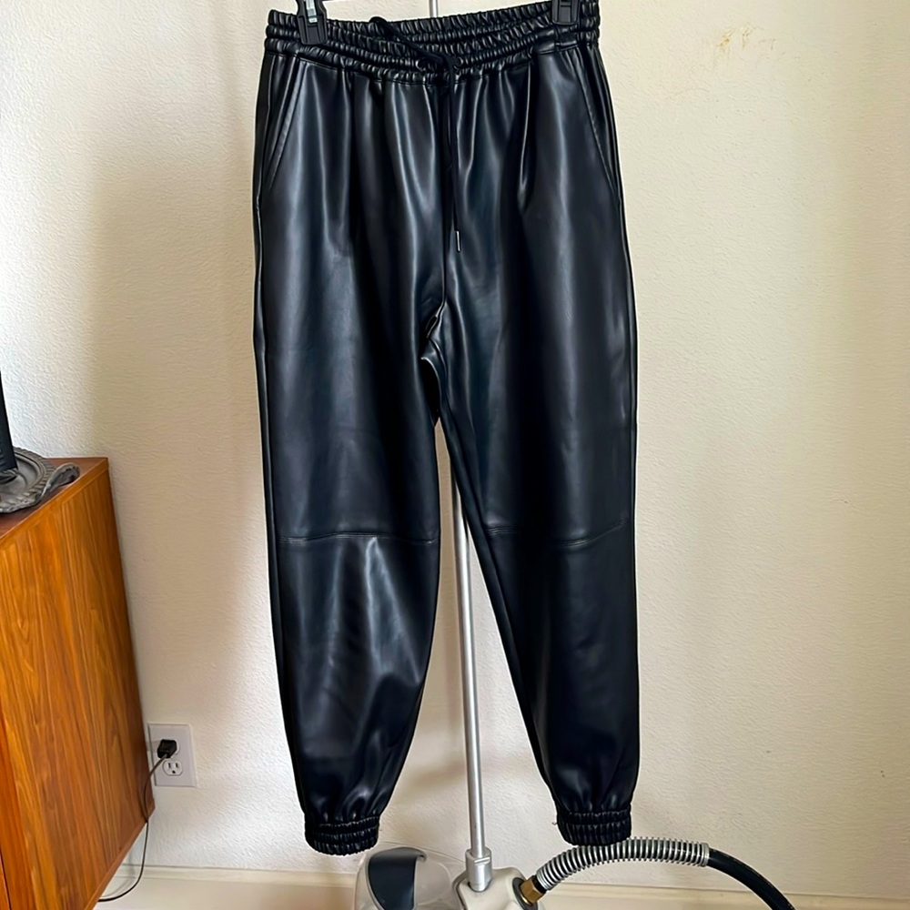 Zara Faux Leather Joggers